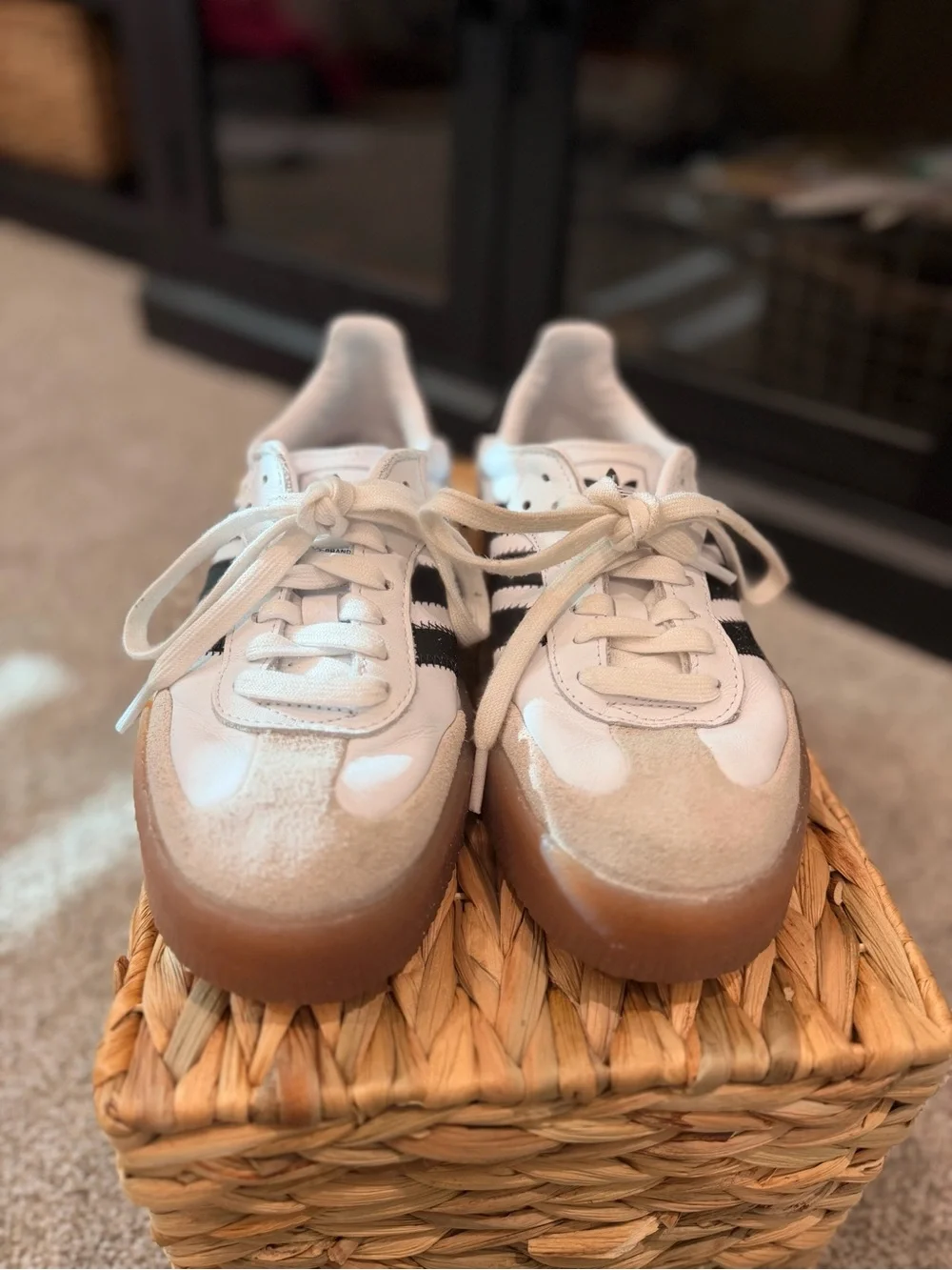 Adidas Samba XLG White Black Gum Platform Sneakers Women’s Size 6
